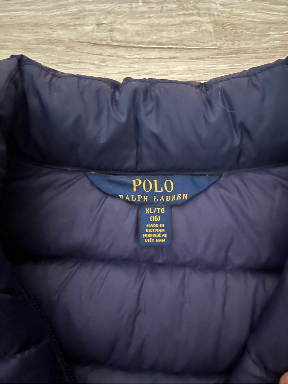 Polo by Ralph Lauren Kid’s Quilted Puffer Down Vest Navy Blue - Size XL - Picture 4 of 8